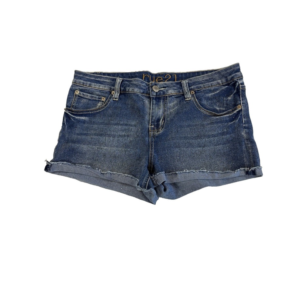 Rue 21 Juniors 13/14 Glitter Cut Off Denim Shorts Classic Festival Y2K Summer